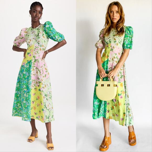 Alemais Dresses & Skirts - Alemais Kenzie Patchwork Floral Linen Long Midi Dress